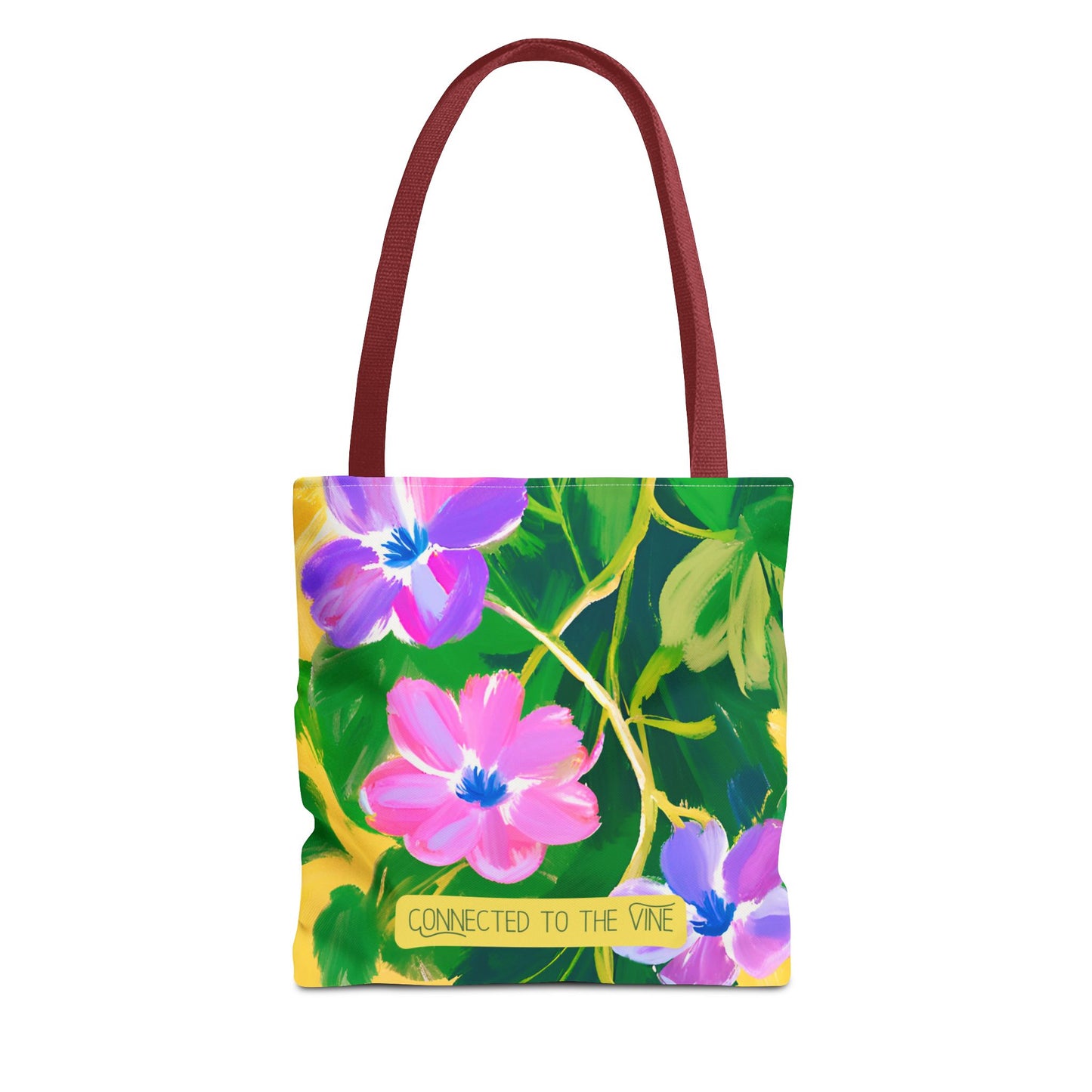 Connected to the Vine Floral Medium Tote Bag