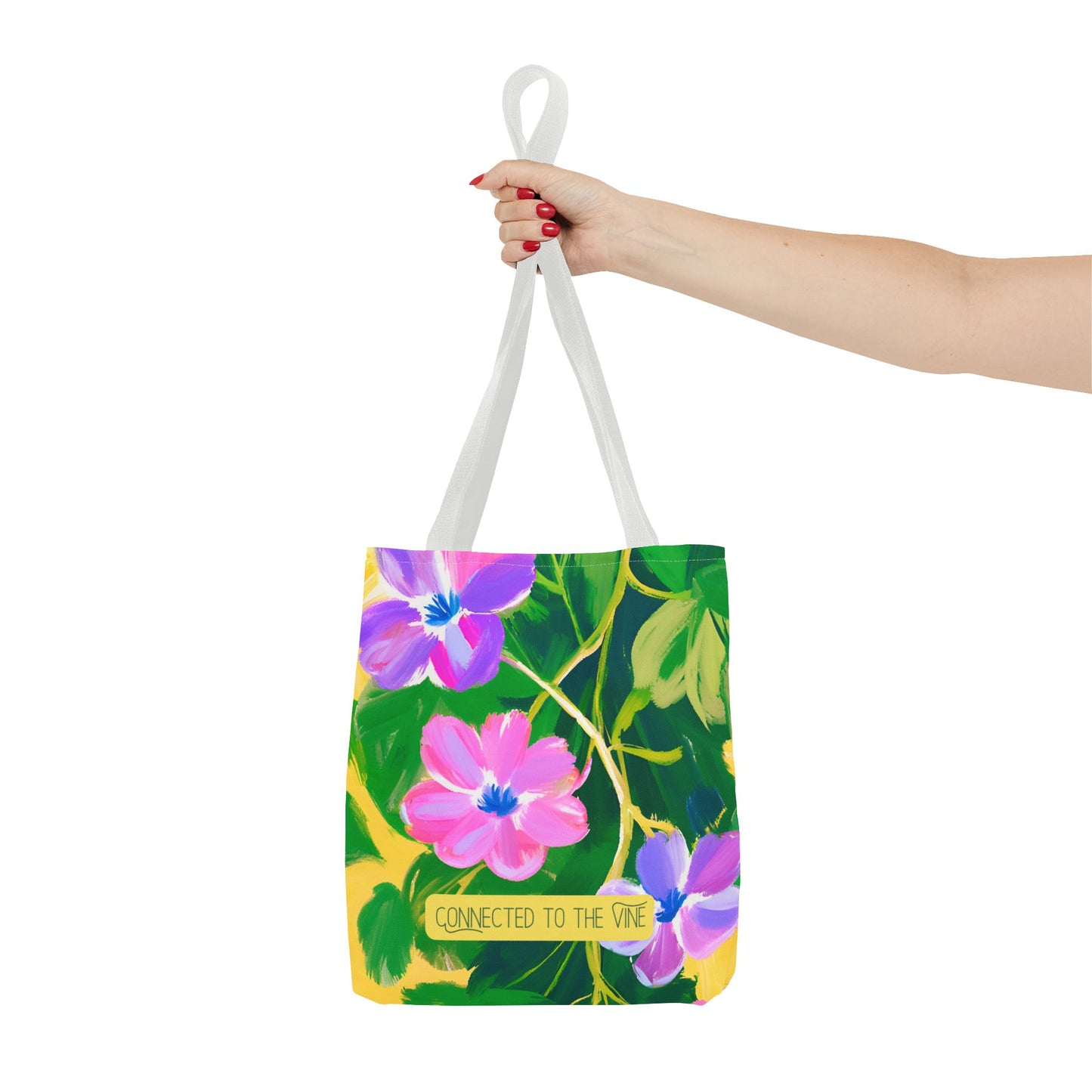 Connected to the Vine Floral Medium Tote Bag