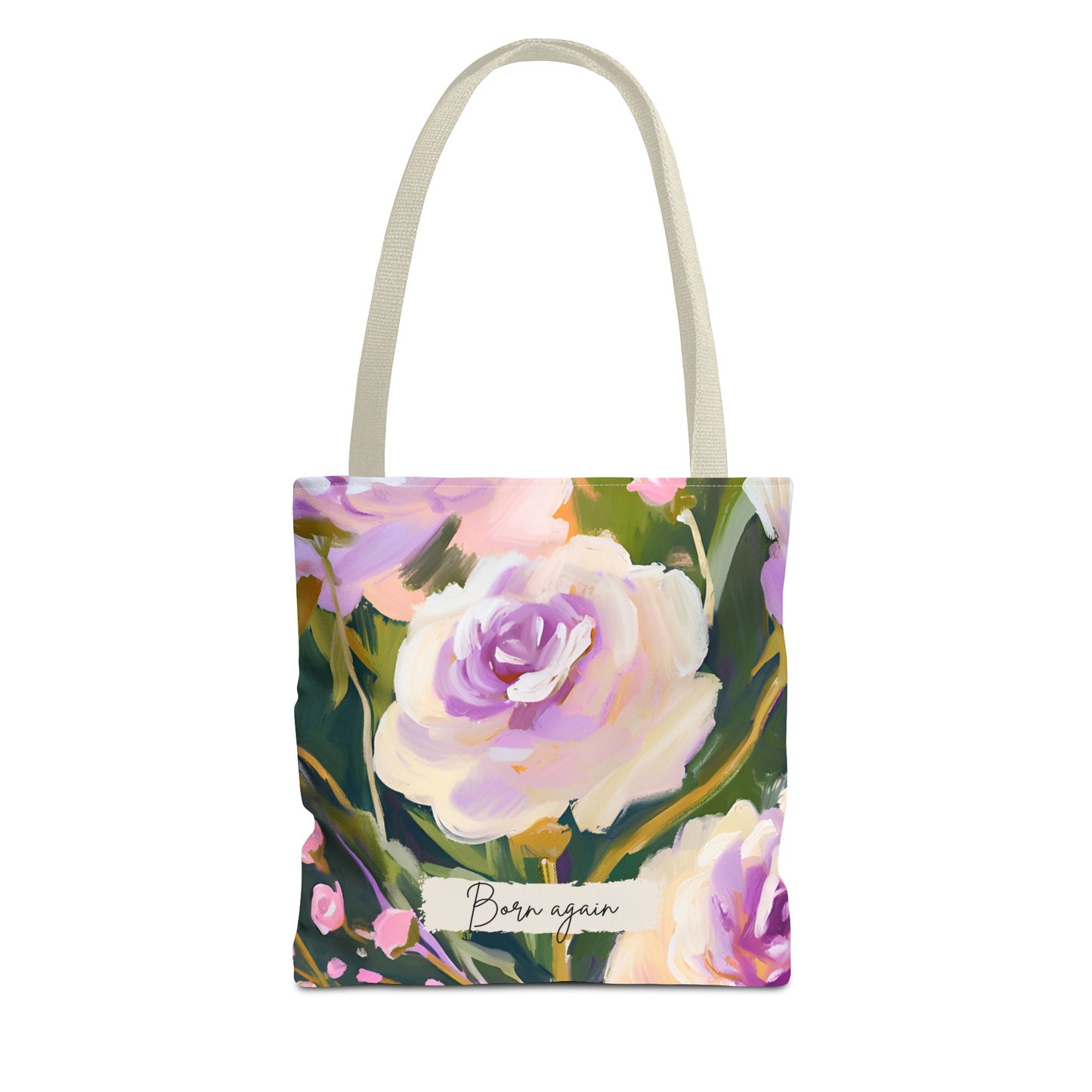 Born Again Floral All-over Design Medium Tote Bag