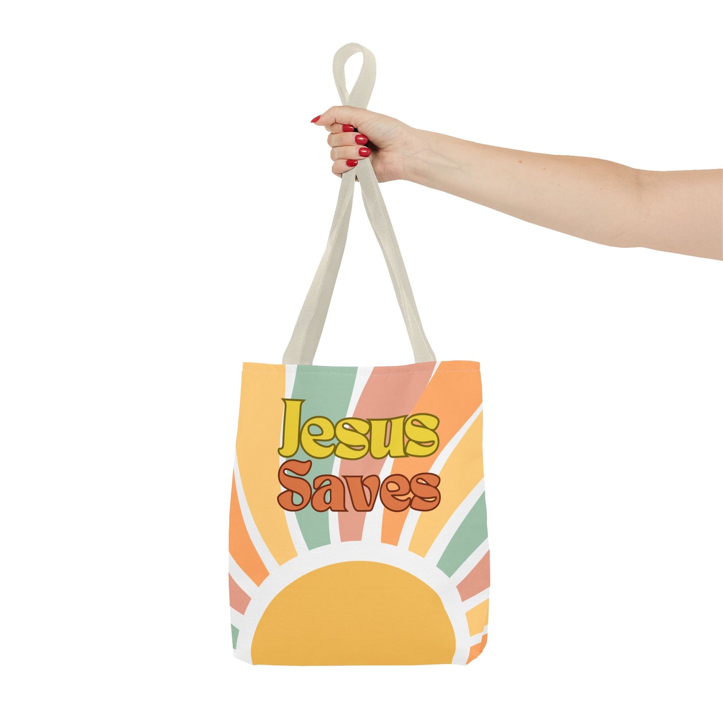 Jesus Saves Retro Tote Bag