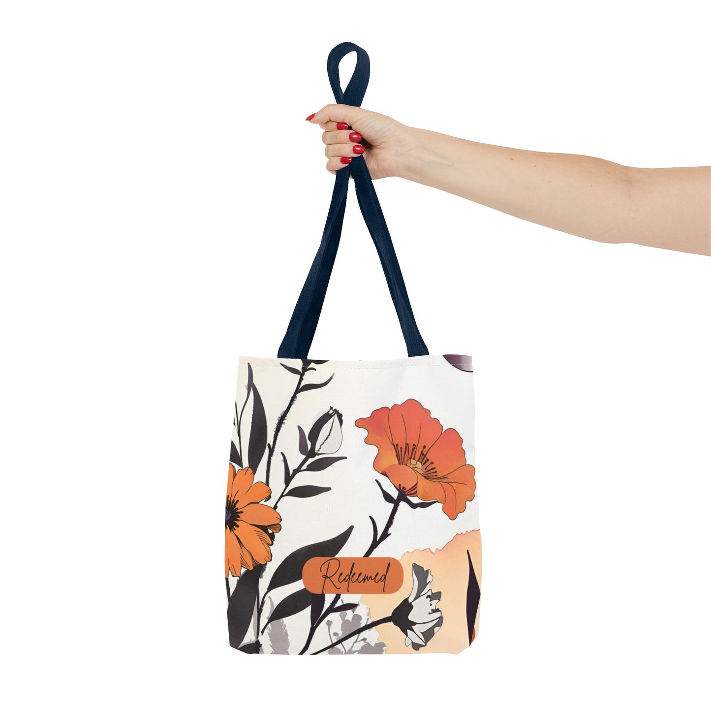 Redeemed Floral All-over Design Medium Tote Bag