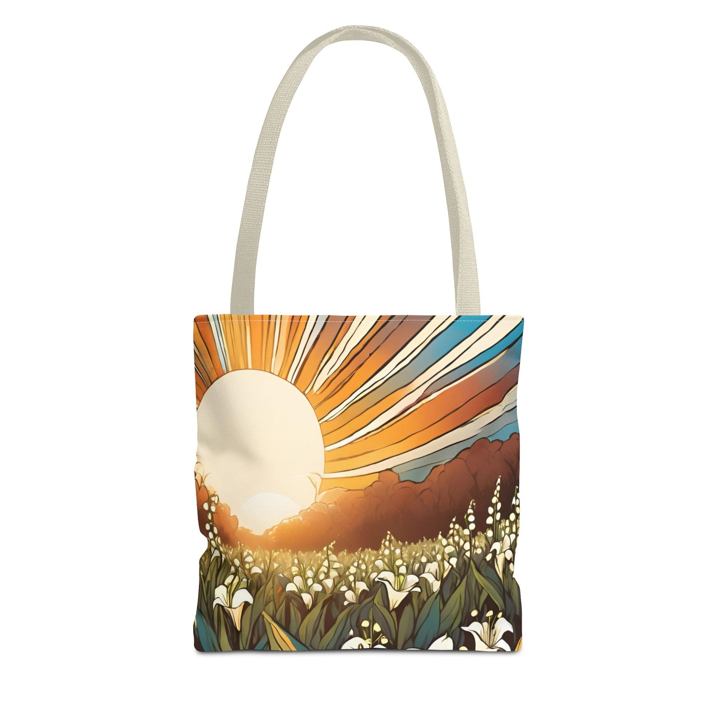 New Day Sunshine and Lily All-over Design Medium Tote Bag