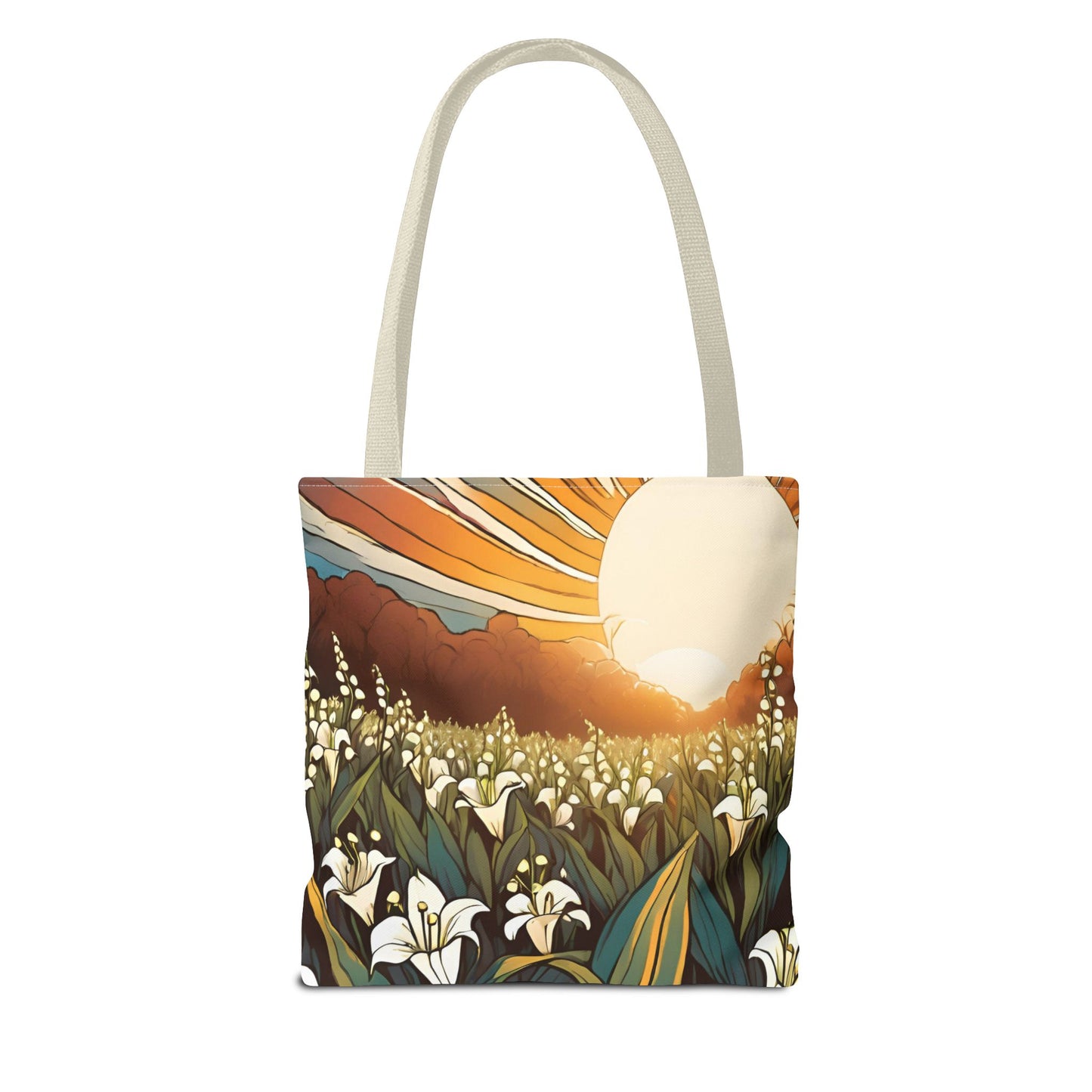 New Day Sunshine and Lily All-over Design Medium Tote Bag