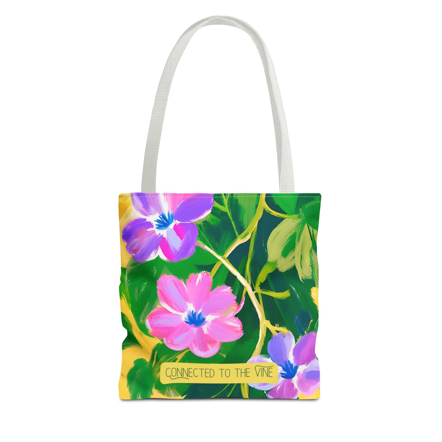 Connected to the Vine Floral Medium Tote Bag