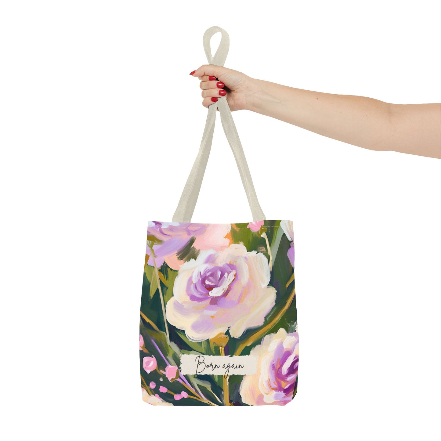 Born Again Floral All-over Design Medium Tote Bag