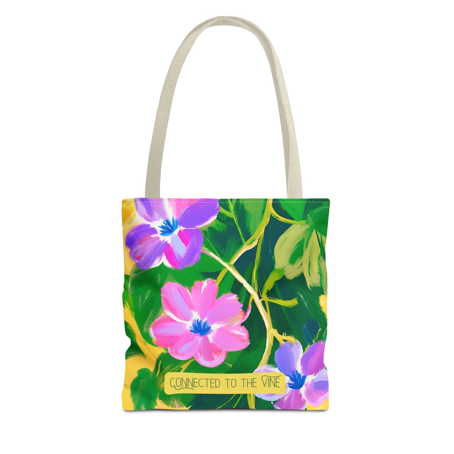 Connected to the Vine Floral Medium Tote Bag