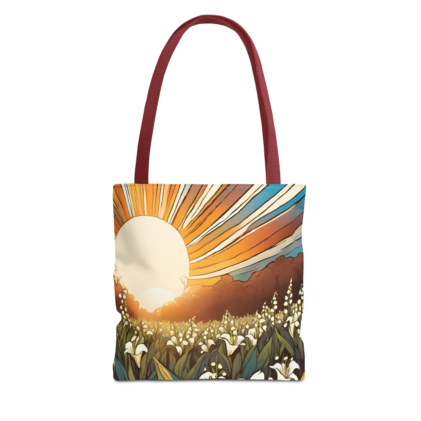 New Day Sunshine and Lily All-over Design Medium Tote Bag