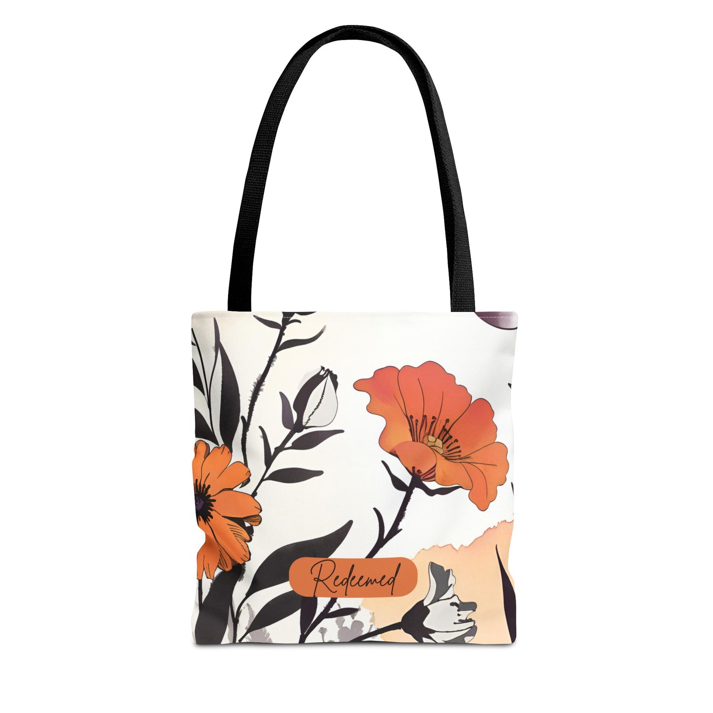 Redeemed Floral All-over Design Medium Tote Bag