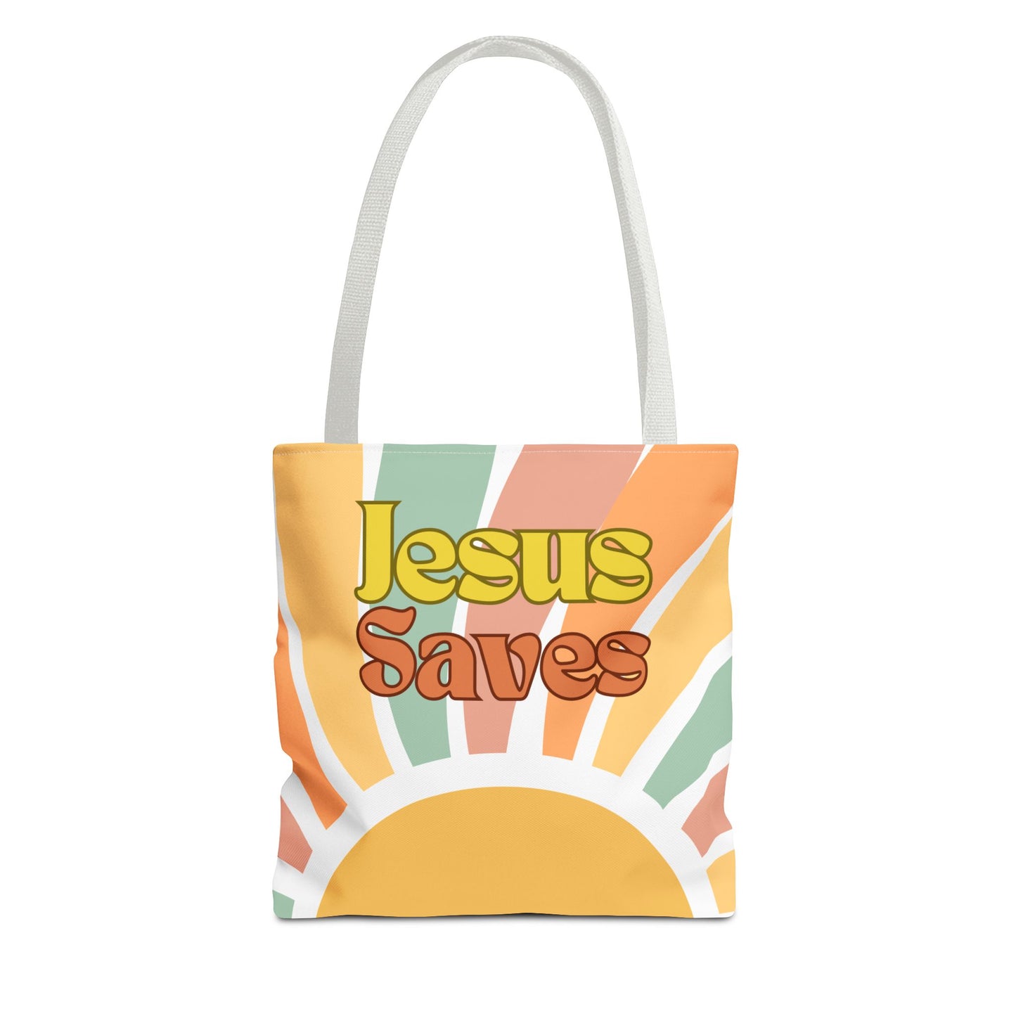 Jesus Saves Retro Tote Bag