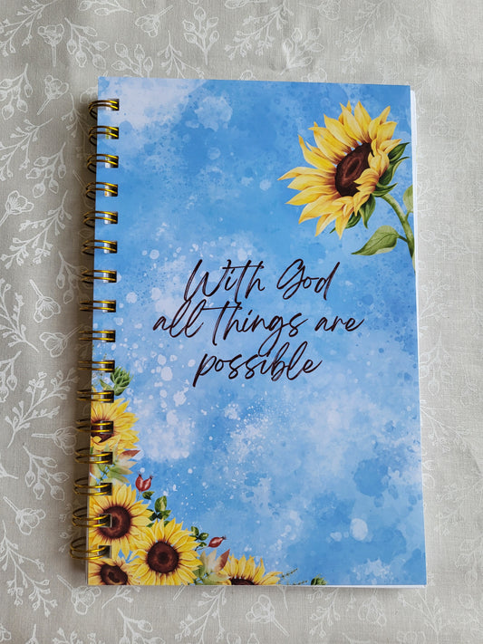 With God All things are Possible Sunflower Journal
