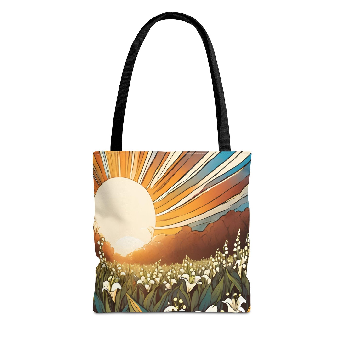 New Day Sunshine and Lily All-over Design Medium Tote Bag