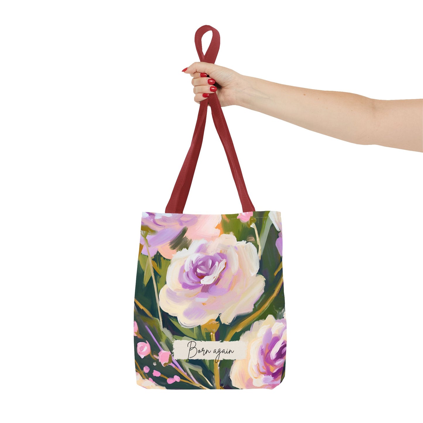 Born Again Floral All-over Design Medium Tote Bag