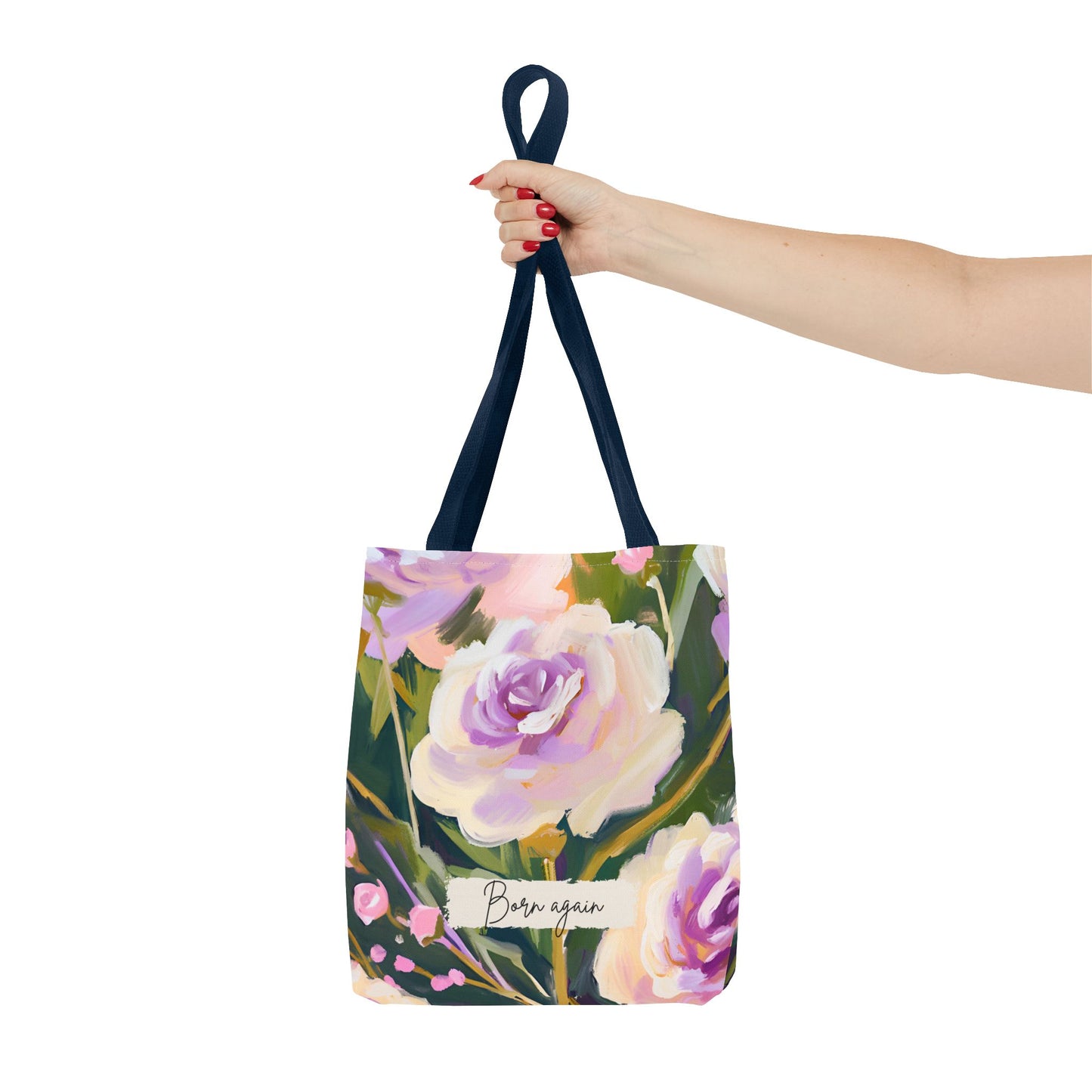 Born Again Floral All-over Design Medium Tote Bag