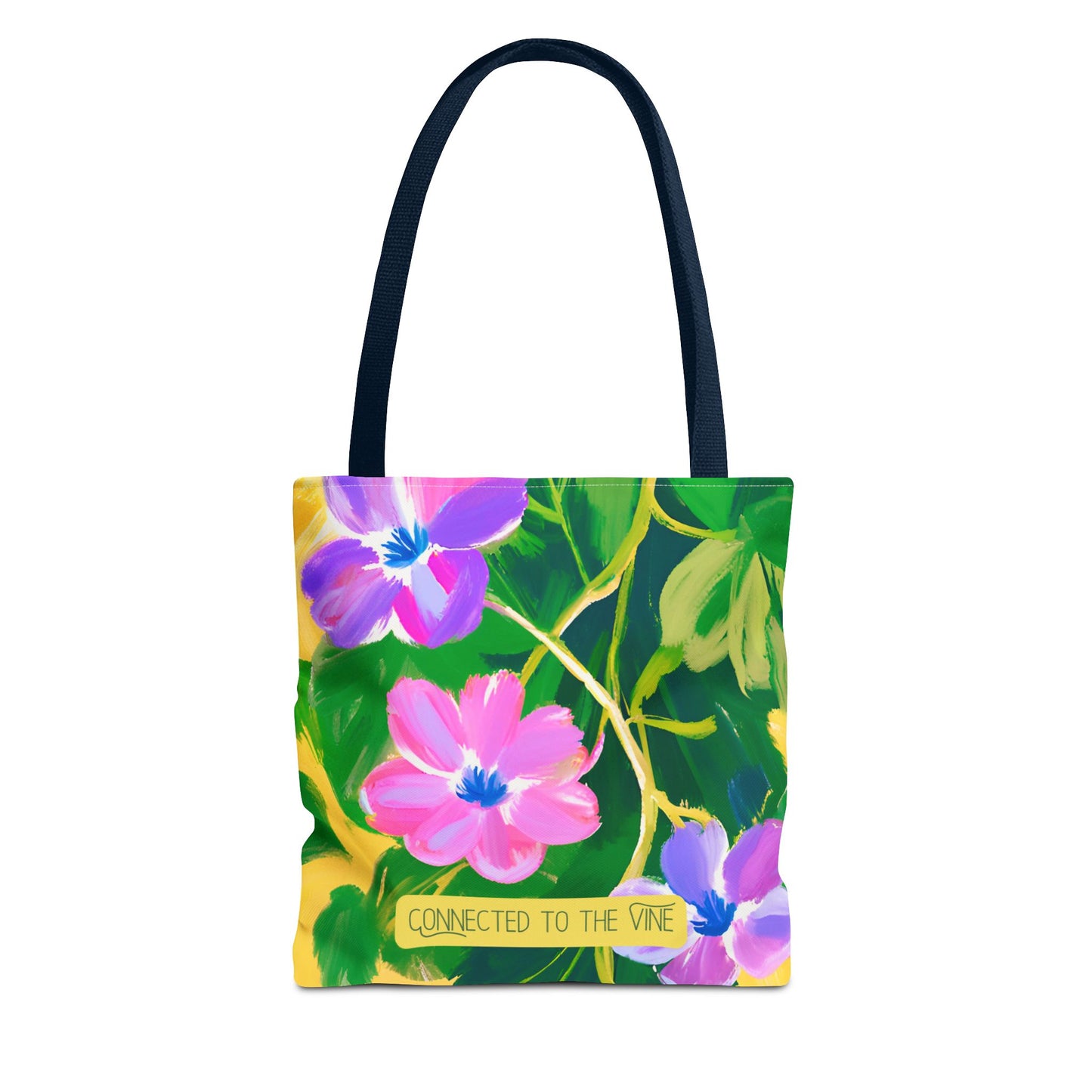 Connected to the Vine Floral Medium Tote Bag