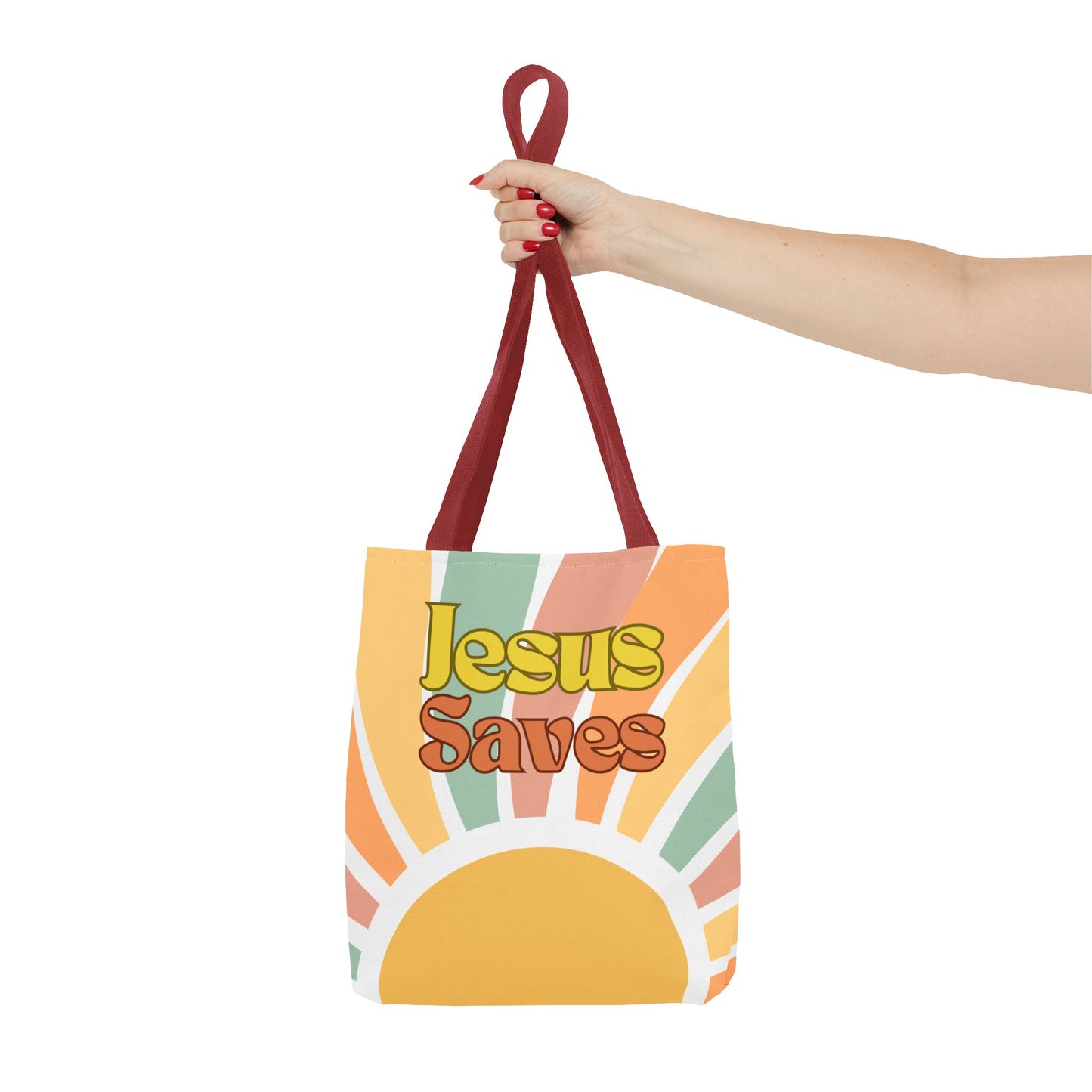 Jesus Saves Retro Tote Bag