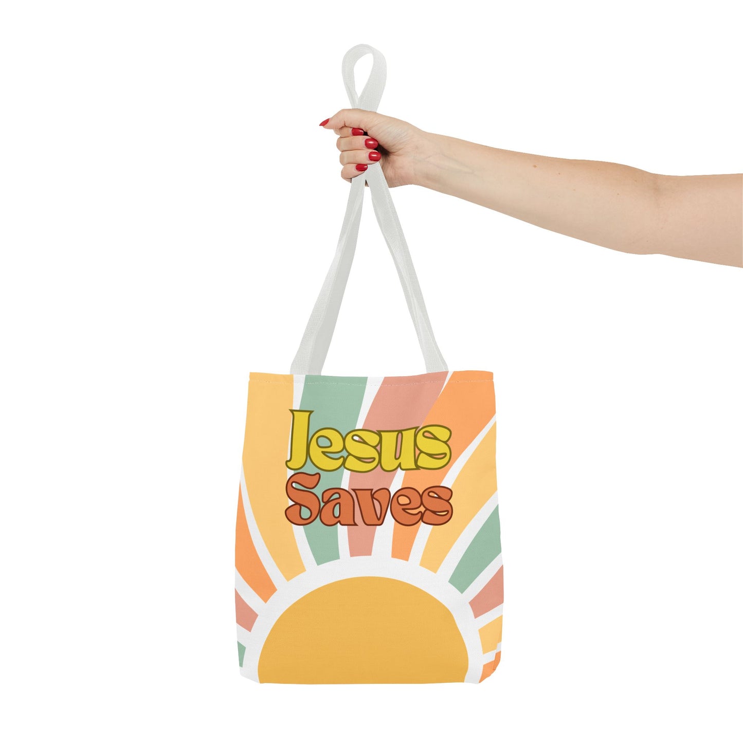 Jesus Saves Retro Tote Bag