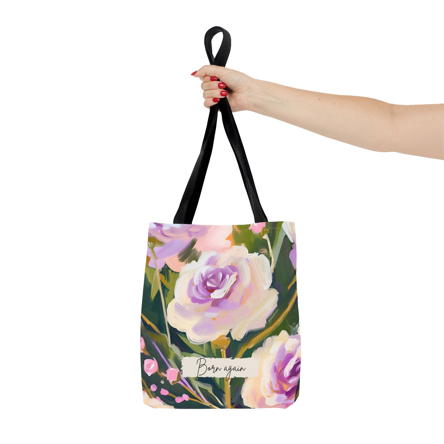 Born Again Floral All-over Design Medium Tote Bag