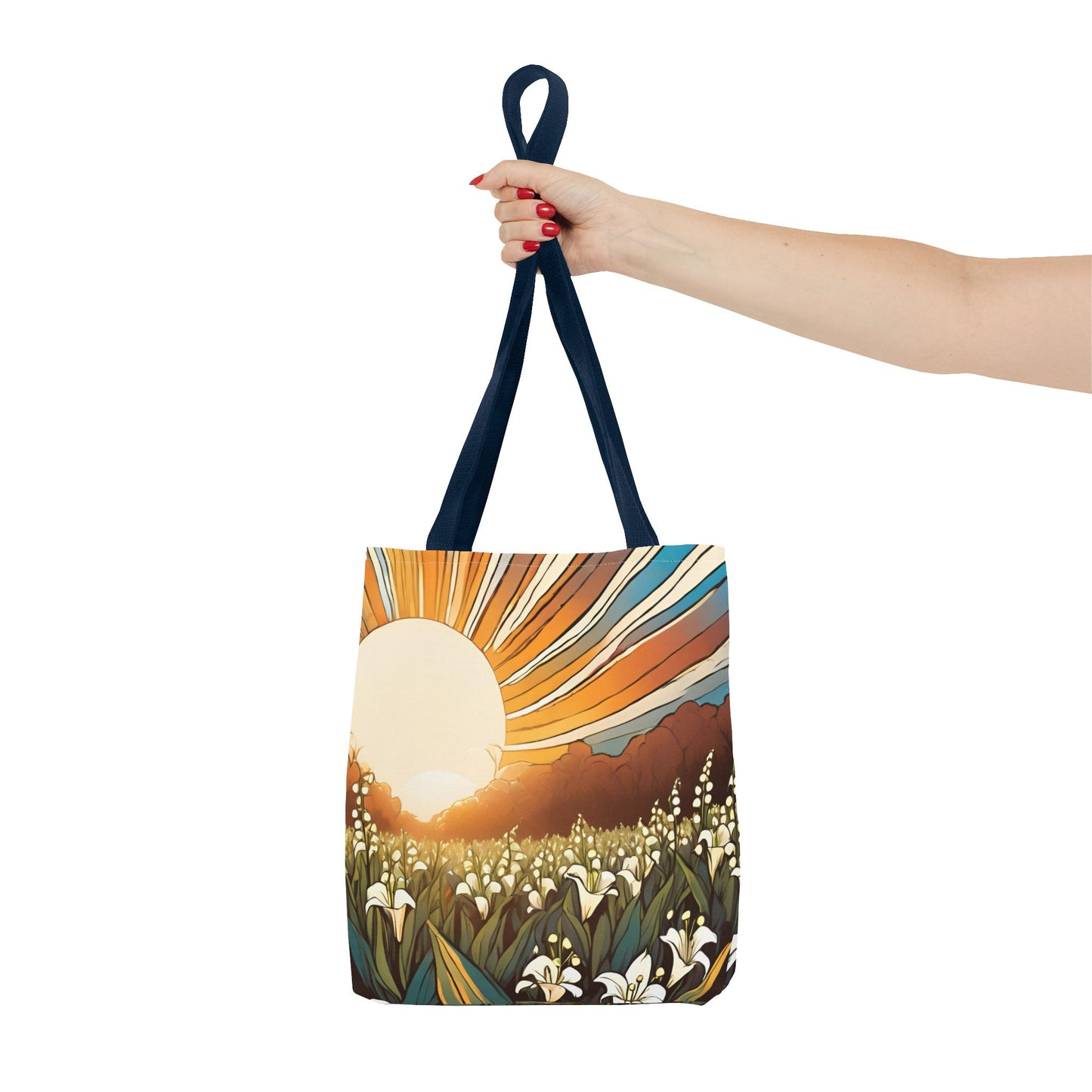 New Day Sunshine and Lily All-over Design Medium Tote Bag