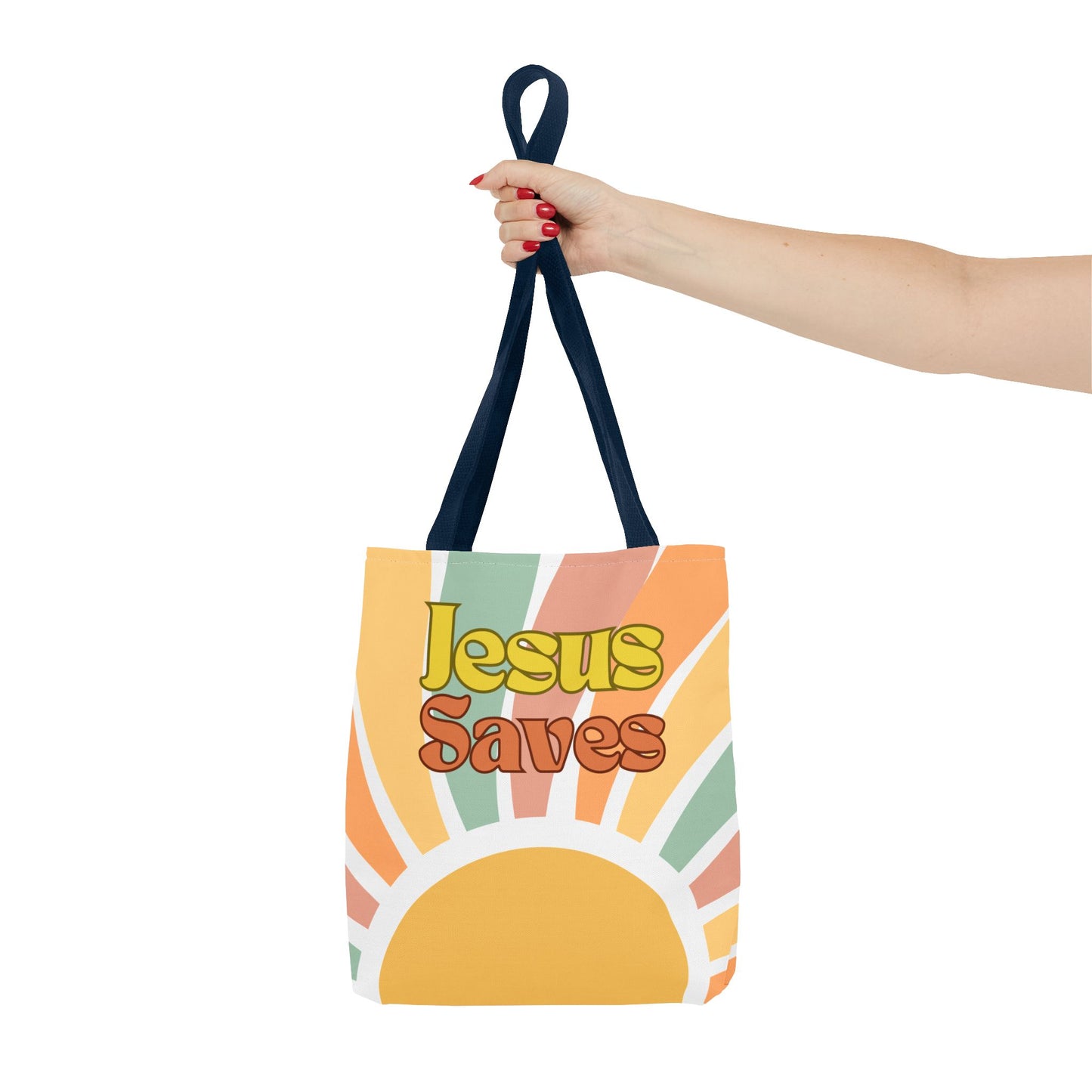 Jesus Saves Retro Tote Bag