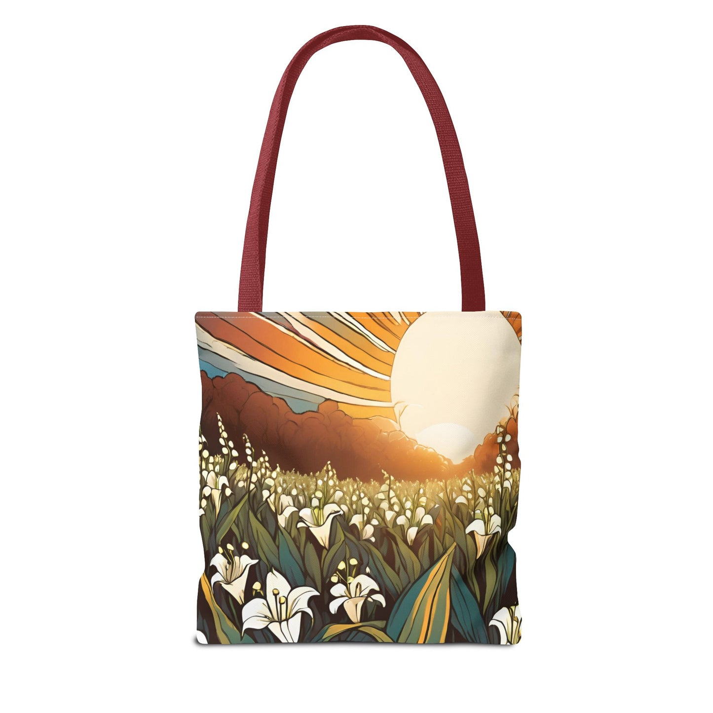 New Day Sunshine and Lily All-over Design Medium Tote Bag