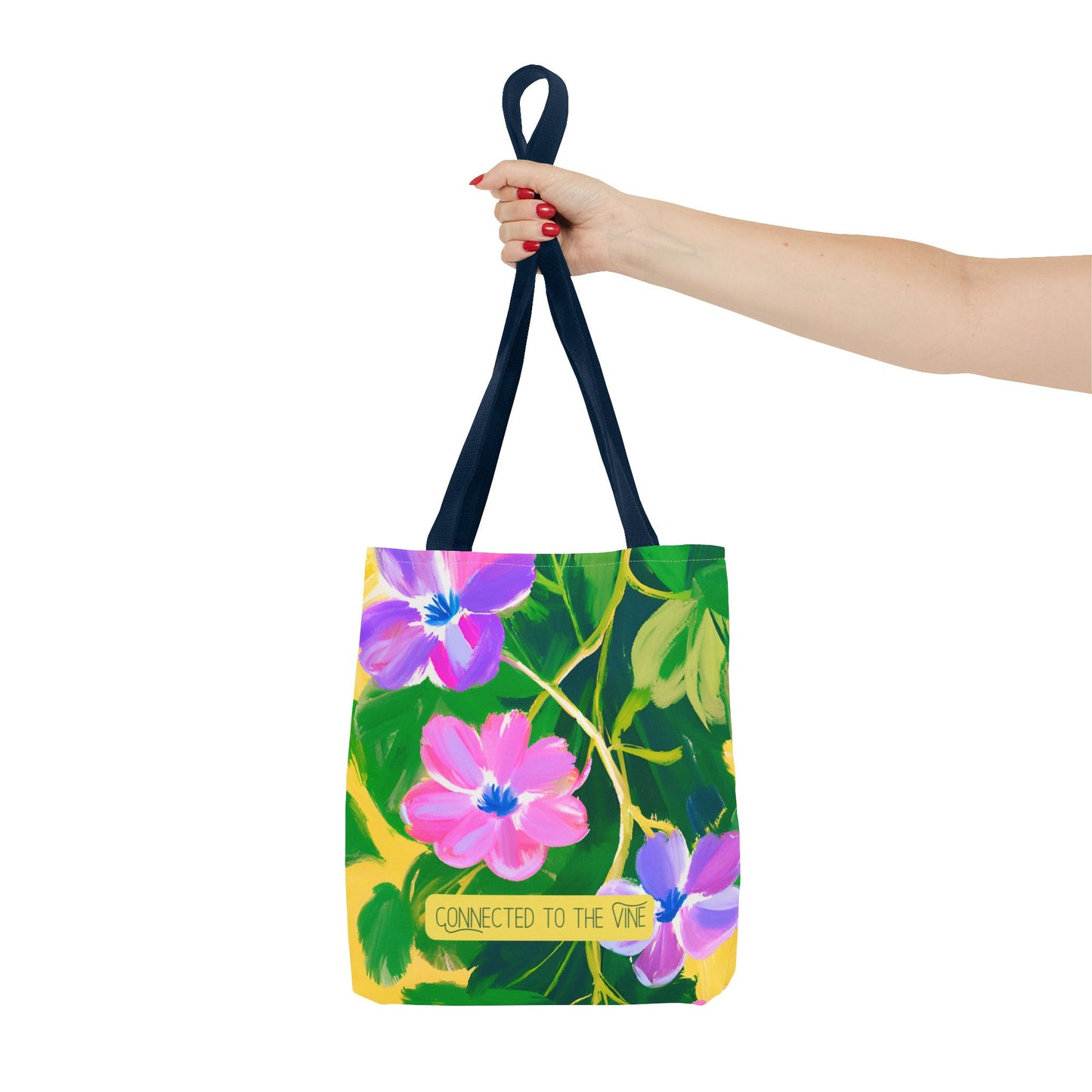 Connected to the Vine Floral Medium Tote Bag