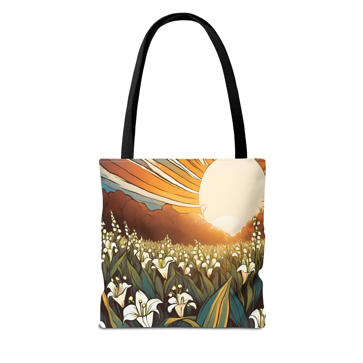 New Day Sunshine and Lily All-over Design Medium Tote Bag