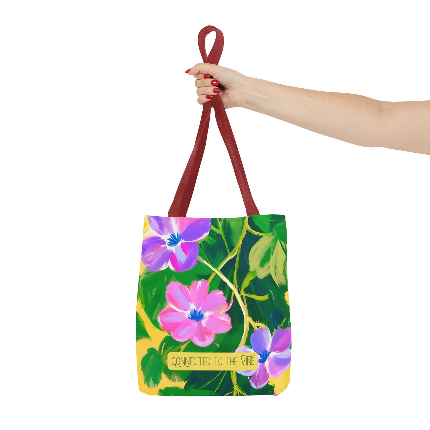 Connected to the Vine Floral Medium Tote Bag