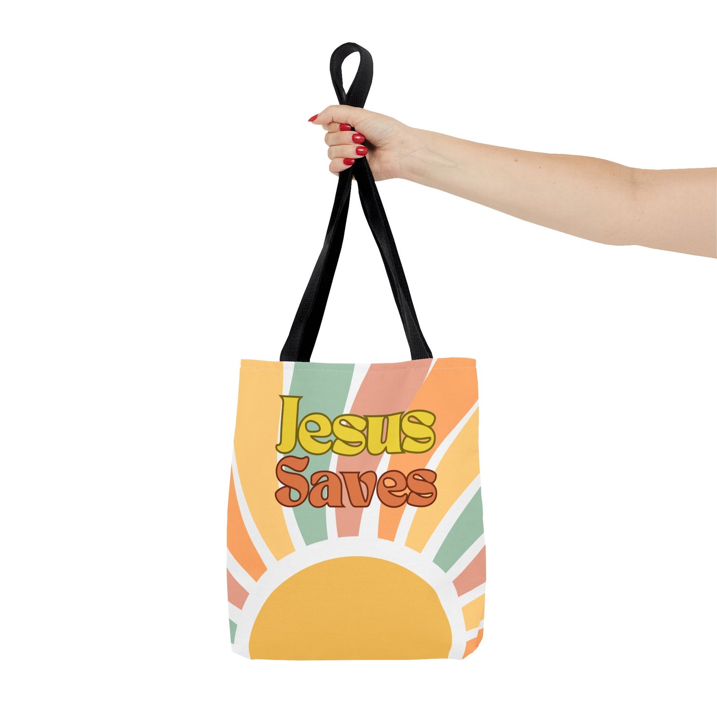 Jesus Saves Retro Tote Bag