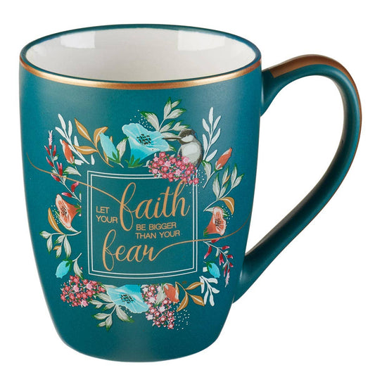 Mug Teal/White Faith Be Bigger