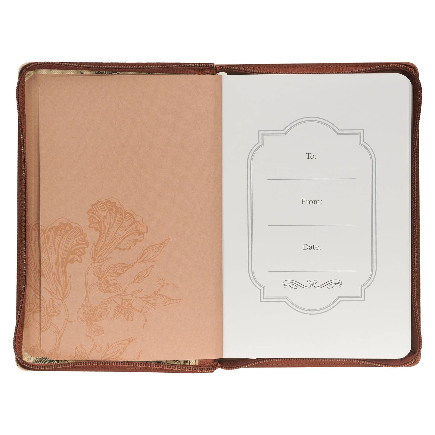 Amazing Grace Natural Canvas & Brown Faux Leather Journal